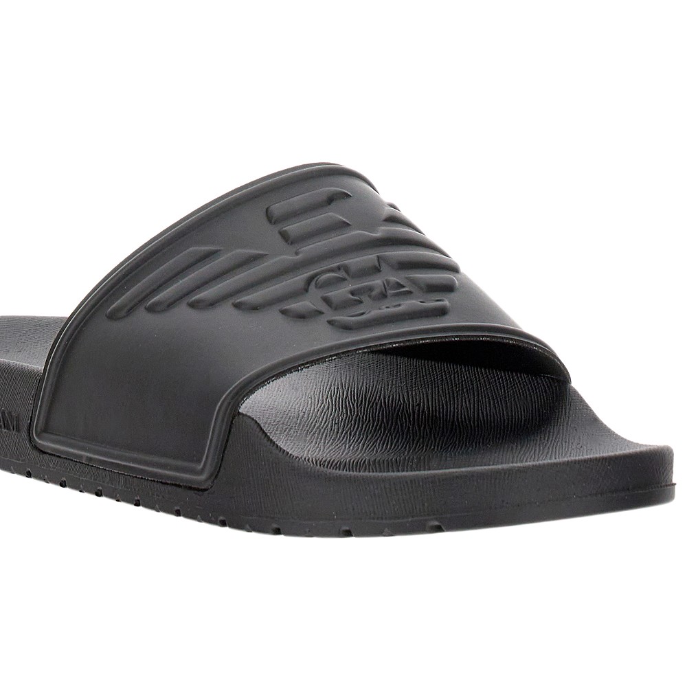 Rubber slippers with Eagle logo Emporio Armani | Ratti Boutique